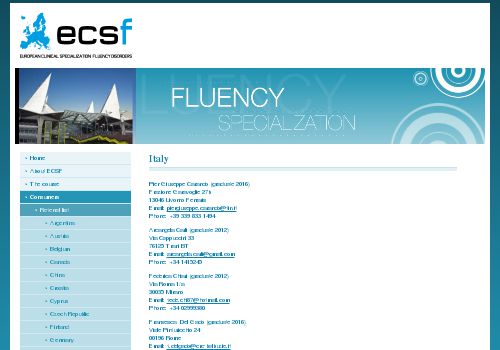 Link all'elenco dei dottori "Fluency Specialized" del sito dell'European Specilized Fluent Disorders